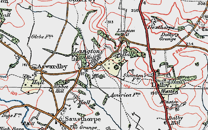 Old map of Langton in 1923