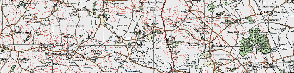 Old map of Langton in 1923