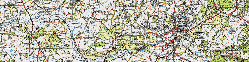 Old map of Langton Green in 1920