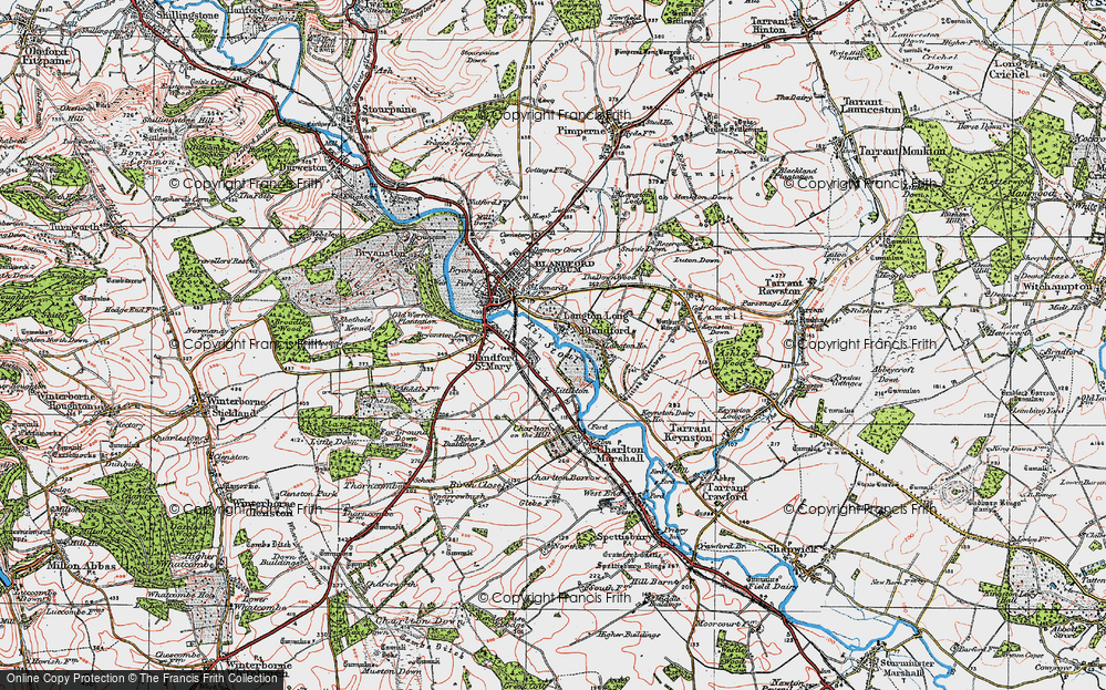 Old Map of Langton Long, 1919 in 1919