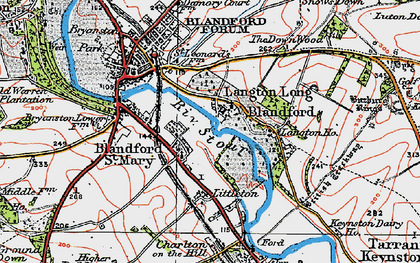 Old map of Langton Long in 1919