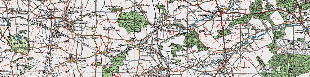 Old map of Langwith in 1923