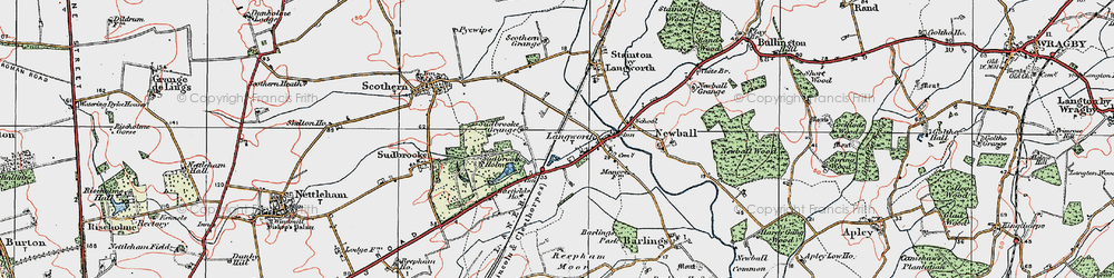 Old map of Langworth in 1923