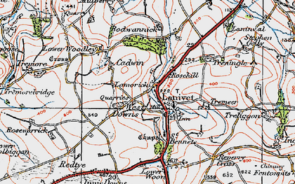 Old map of Lanivet in 1919