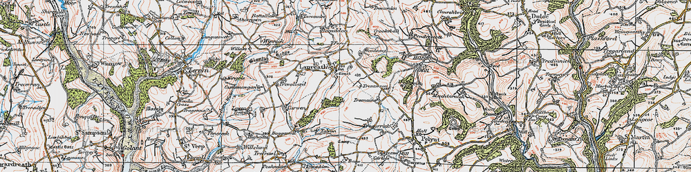 Old map of Trevalfry in 1919