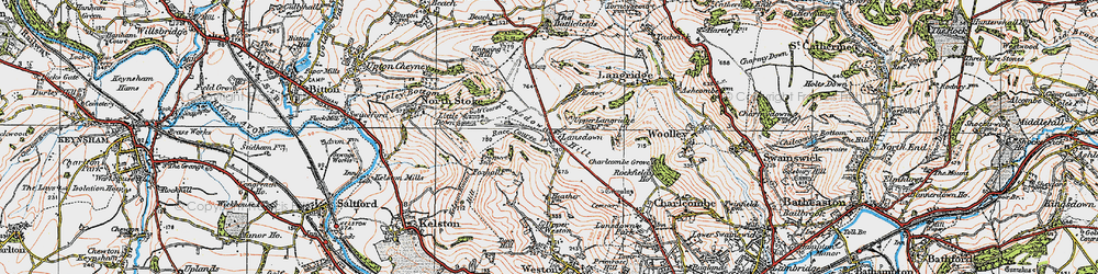 Old map of Lansdown Hill in 1919