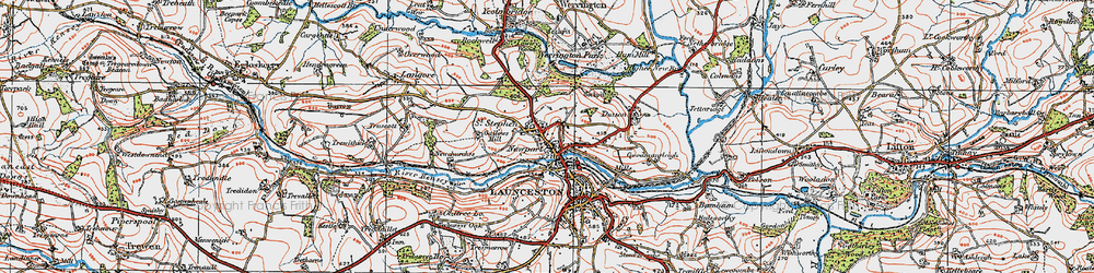 Old map of Lanstephan in 1919