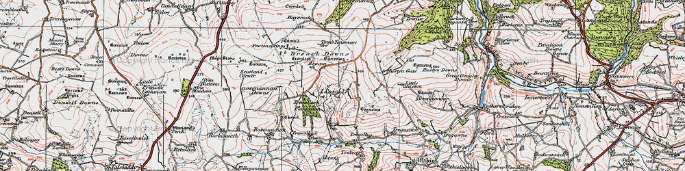 Old map of Lantuel in 1919