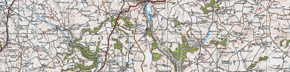 Old map of Lantyan in 1919
