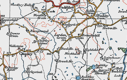 Old map of Larden Green in 1921