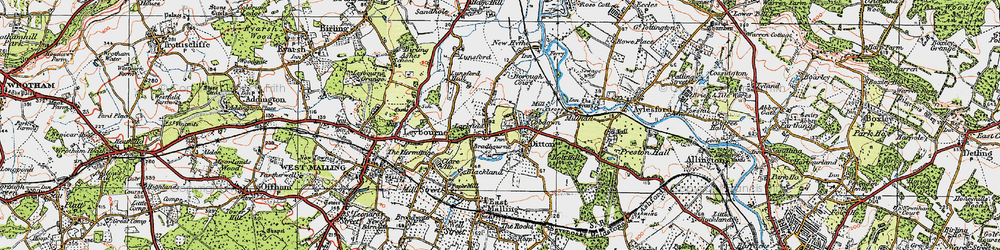 Old map of Larkfield in 1920