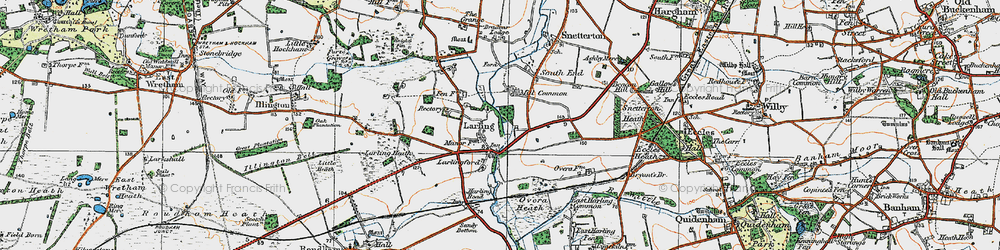 Old map of Larling in 1920