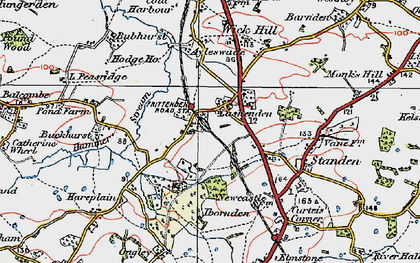 Old map of Lashenden in 1921