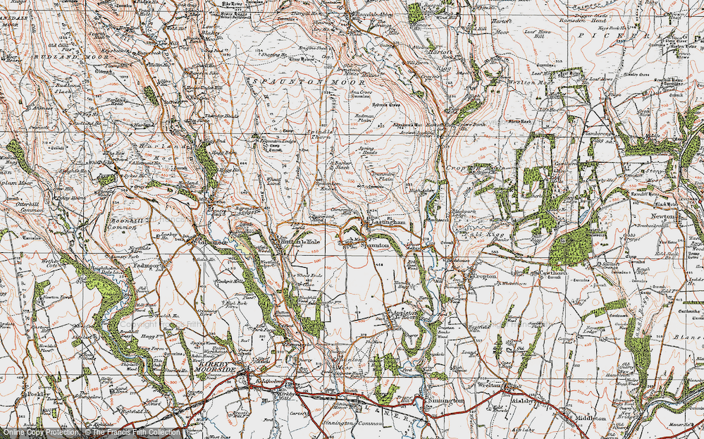 Old Map of Lastingham, 1925 in 1925