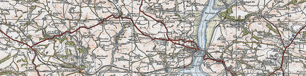 Old map of Latchbrook in 1919