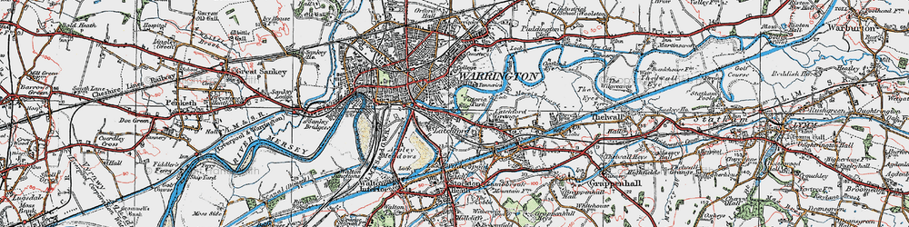 Old map of Latchford in 1923