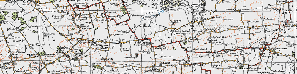 Old map of Butterfields in 1921