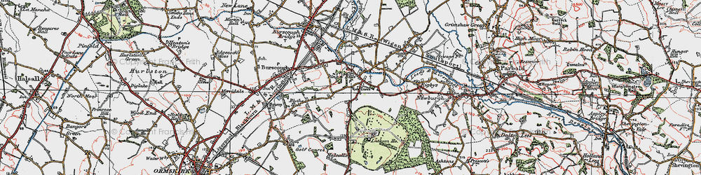 Old map of Lathom in 1923