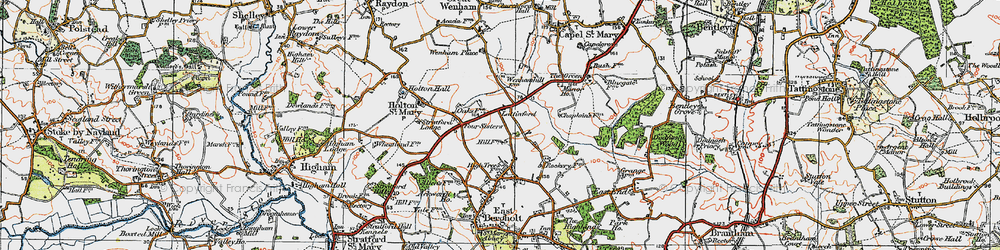 Old map of Lattinford Hill in 1921