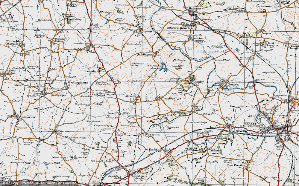 Old Map of Laughton, 1920 in 1920