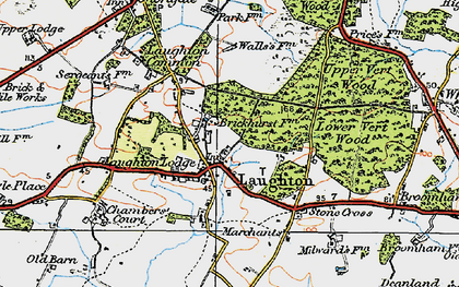 Old map of Laughton in 1920