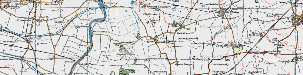 Old map of Laughton in 1923