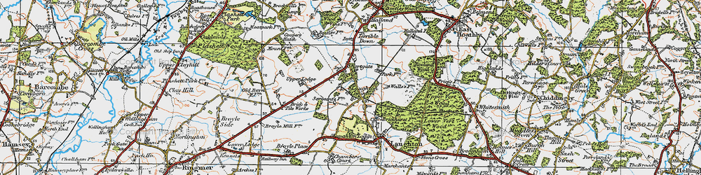 Old map of Laughton Common in 1920