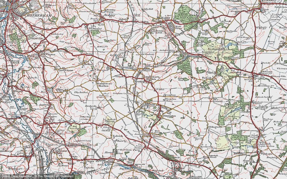 Old Map of Laughton Common, 1923 in 1923