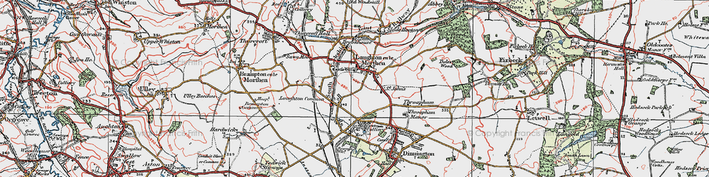 Old map of Laughton Common in 1923