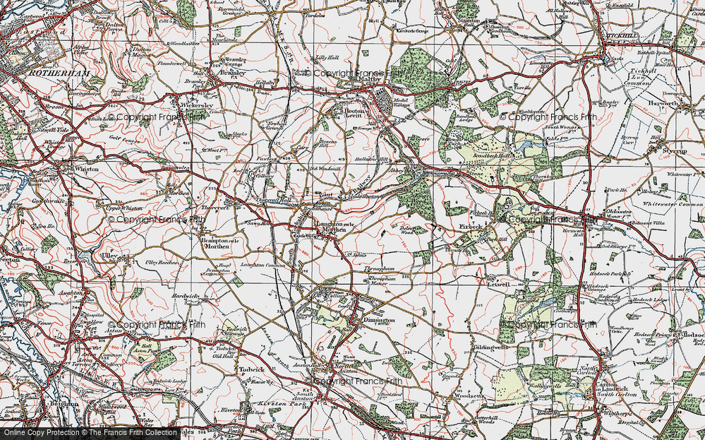 Old Map of Laughton en le Morthen, 1923 in 1923