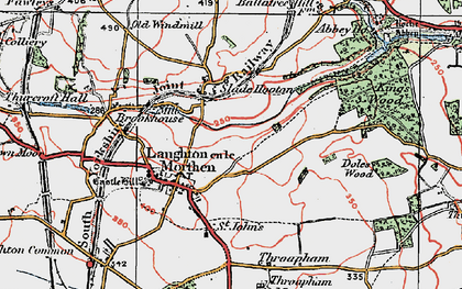 Old map of Laughton en le Morthen in 1923