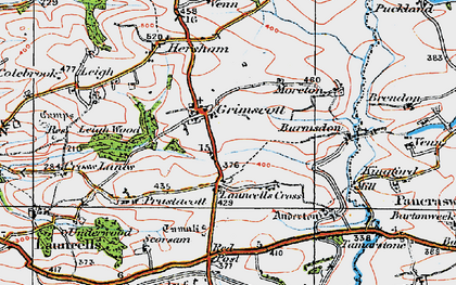 Old map of Launcells Cross in 1919