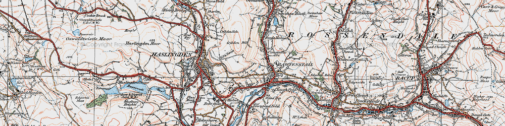 Old map of Laund in 1924