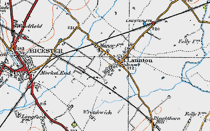 Old map of Launton in 1919