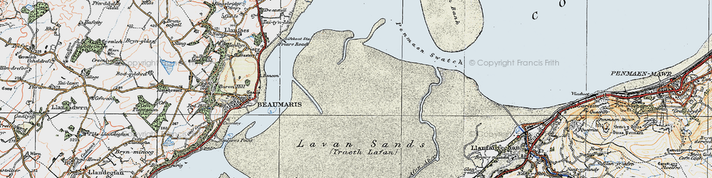 Old map of Lavan Sands in 1922