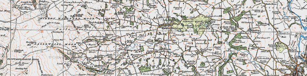 Old map of Biggin Grange in 1925