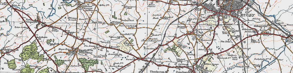 Old map of Lawford Heath in 1919