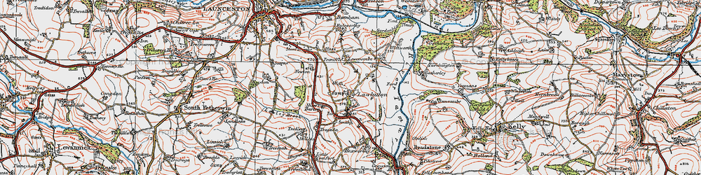 Old map of Lawhitton in 1919