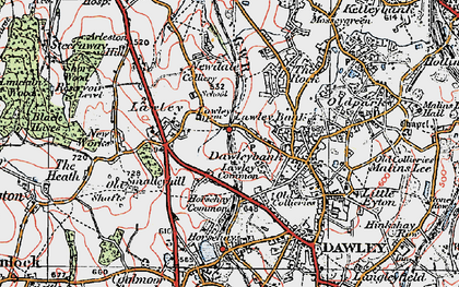 Old map of Lawley Common in 1921