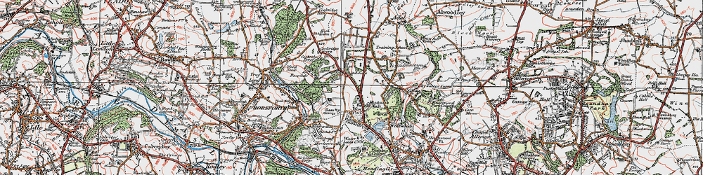 Old map of Lawnswood in 1925