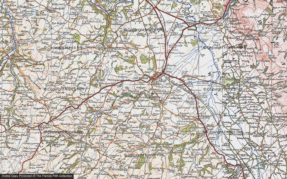 Old Map of Lawnt, 1922 in 1922