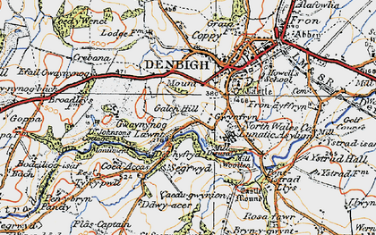 Old map of Lawnt in 1922