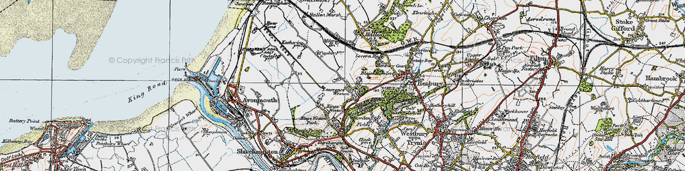 Old map of Lawrence Weston in 1919