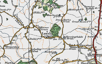 Old map of Lawshall in 1921
