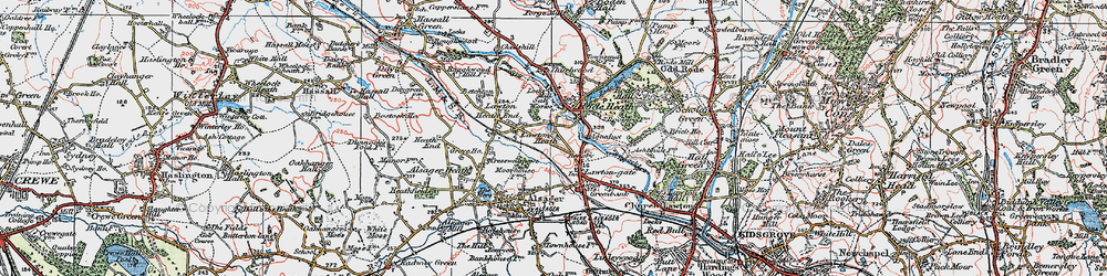 Old map of Lawton-gate in 1923