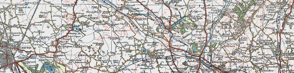 Old map of Lawton Heath End in 1923