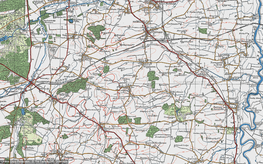 Old Map of Laxton, 1923 in 1923