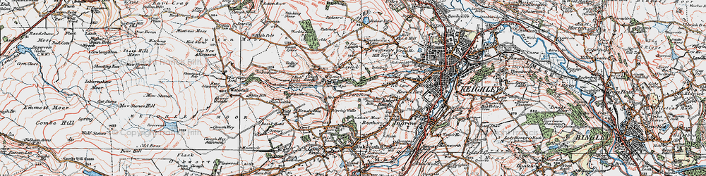 Old map of Branshaw Moor in 1925