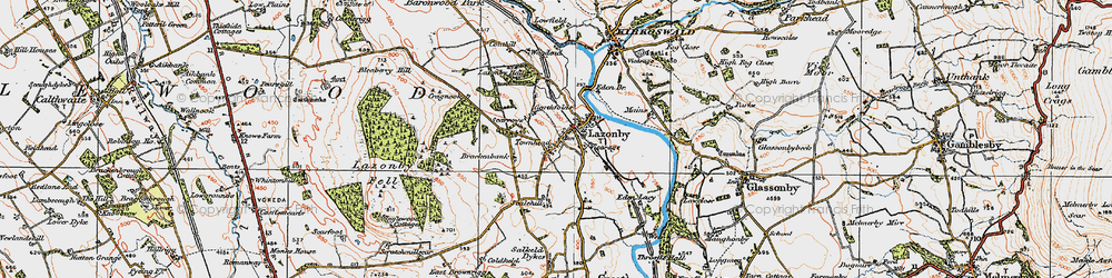 Old map of Lazonby in 1925