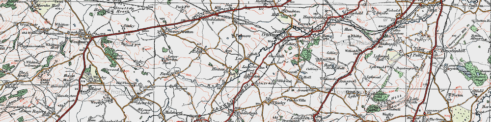 Old map of Lea in 1921